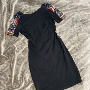 ZARA Beaded Sleeve Mini Dress
